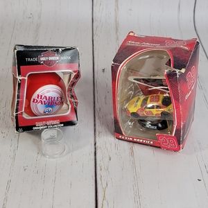 Vintage Gear Head Christmas Tree Orniments Lot Harley-Davidson & Kevin Harvick
